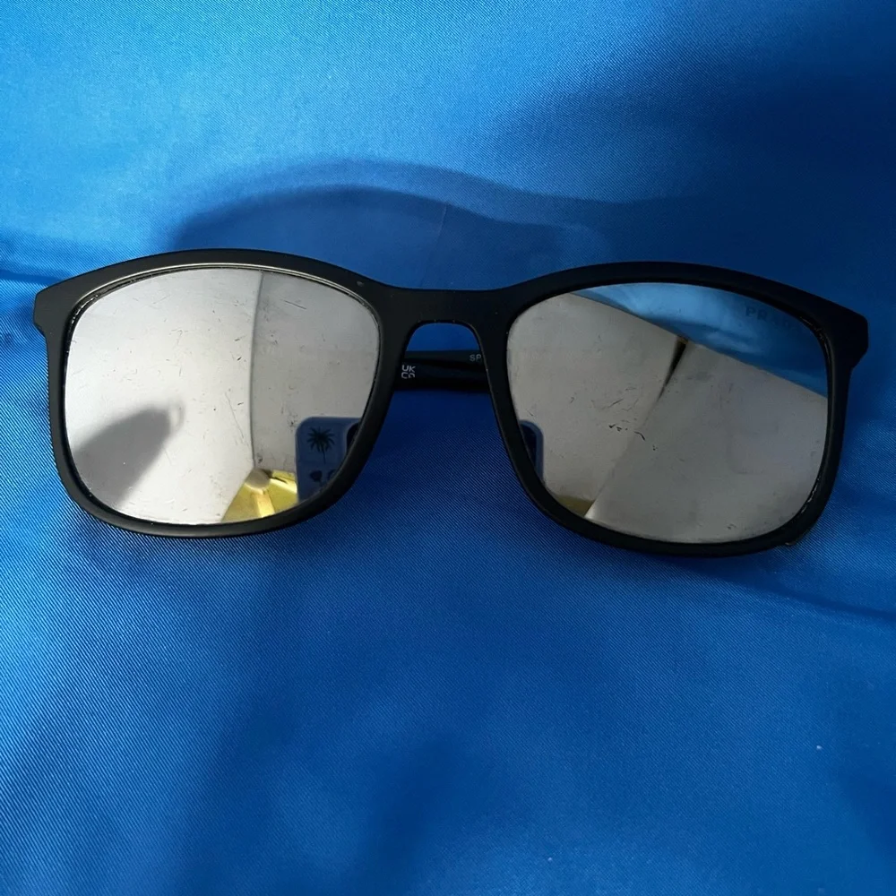 Prada Black Sunglasses with Silver Lenses - Picture 2 of 6